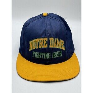 Vintage Norte Dame Fighting Irish Baseball Hat Cap Flat Bill SnapBack USA